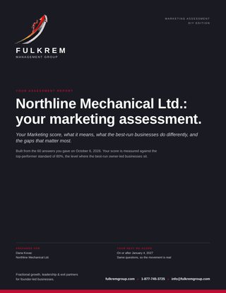 Marketing report cover