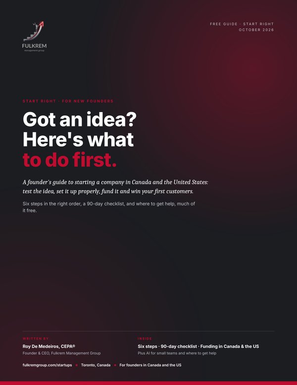 Cover of Start Right, a Fulkrem guide for new founders